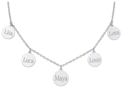 inaklam Personalisierte Familienkette als Geschenk für Frauen | zur Geburt | zur Hochzeit | für die Freundin | für Mama