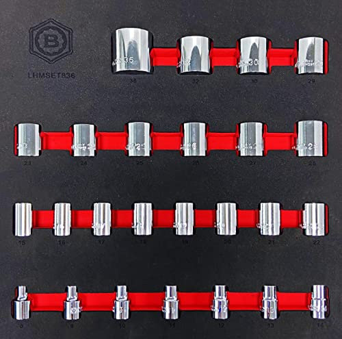 Hallmark 25pc Chrome Socket Set (6-Point) 8-36mm - 1/2 Drive LHMSET836