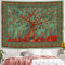 Simpkeely Baum des Lebens Wandteppich, ästhetischer indischer Mandala-Wandbehang, Bohemian Batik-Wandteppich, Wandkunst, Dekoration für Schlafzimmer und Wohnzimmer, 130 x 150 cm, Grün