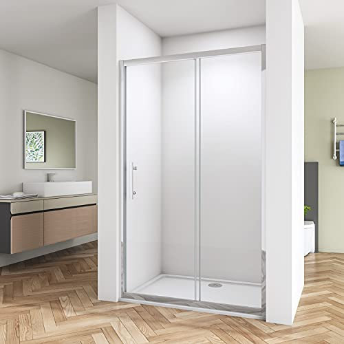 Biubiubath 1300mm Shower Enclosure Sliding Door Walk in Cubicle 8mm Glass Screen Panel