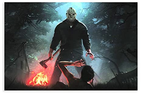 TSALF Poster Kunstdrucke Kein Rahmen Kunstdruck auf Leinwand, Motiv Friday The 13th Jason Voorhees 60x90cm