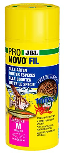 JBL PRONOVO FIL, Rote Mückenlarven, Leckerbissen für alle Zierfische von 3-10 cm, 250 ml
