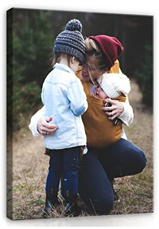 WallArena Ihr Eigenes Foto auf Leinwand Hochformat 80x60 cm - Leinwandbild PREMIUM CANVAS Fotobild Wandbild mit Wunschmotiv Bild auf Leinwand Personalisierte Leinwandbilder als Geschenk Kunstdruck