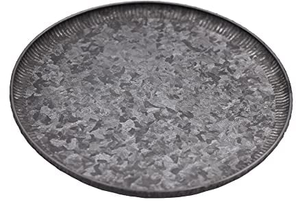 Funerom kleine runde verzinkte Metallschalen-dekorative Tablett-gewellte Kanten 32 cm