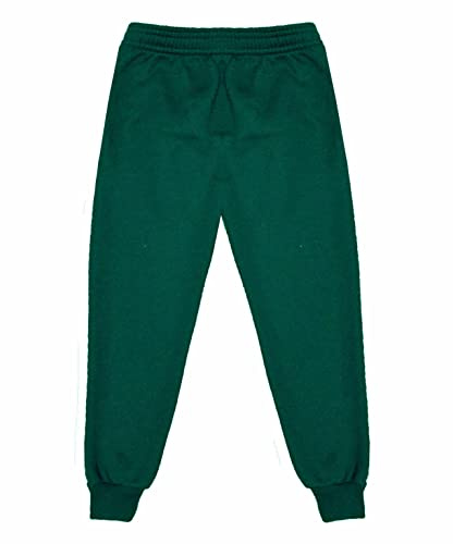 Dochak Kids Black Joggers, Elasticated Waistband, Cuffed Ankles, School PE Fleece Jogging Tracksuit Bottoms Unisex Pull On Trousers