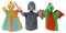 Set 3-Fach Marionette Märchenfigur Handpuppe Prinzessin Prinz Drache 18 cm, Mehrfarbig, für Kinder Jungen Mädchen Babys