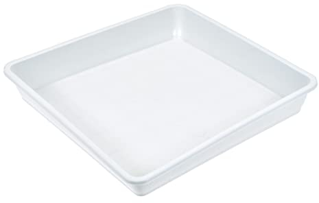 M METERXITY 4pz Fioriera Piattini - Plastica Quadrati Vaso Fiori Gocciolatoio Vassoi Applicazione Esterno/Giardino (6, Bianco)