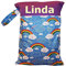 In Deutschland mit Namen personalisierte Wetbag Nasstasche mit 2 separaten Fächern, als Windelbeutel, im Kindergarten oder unterwegs (Regenbogen)