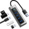 USB Hub, hochwertig SETMSPACE USB Verteiler, Aluminium 4 Ports USB Hub 3.0, USB A Hub für Laptop- Grau