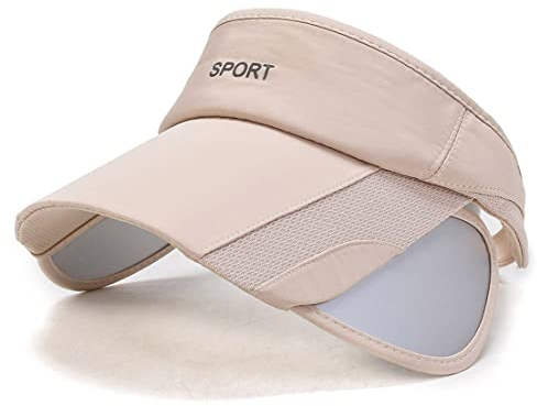 YAMEE Visera Mujer con ala Ancha Retráctil,Viseras Hombre Proteccion Solar Transpirable,Gorra Visor- Visera Unisex Ajustable,Sombrero Mujer Verano Anti UV,Gorra Senderismo,para Deportes,Tenis,Correr