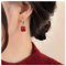 Allereya Vintage Quadratische Baumeln Ohrringe Rot Korallen Ohrringe Rot Quadratisch Huggie Ohrringe Gold Reifen Huggie Ohrringe Schmuck Für Frauen Und Mädchen