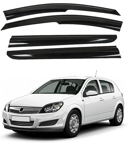 Auto Seitenfenster Windabweiser für V-auxhall Astra Opel Astra H Hatchback 2004-2013,Autofenster Vorne Und Hinten Schatten Wind Regenabweiser Beschlagfrei Zubehör,All Weather Seitenfensterabweiser