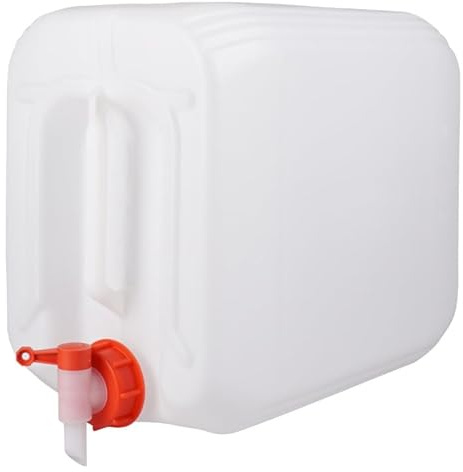 Jerrycanshop - Bidon en plastique avec robinet pour liquides dangereux, eau et aliments - Approuvé par les Nations Unies - HDPE sans BPA - Naturell - 30 l