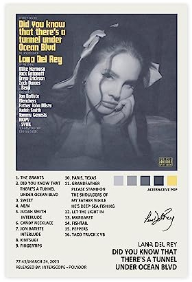 NILK Lana Del Ray Did You Know That Music Album Cover Signed Limited Poster Leinwand Poster Schlafzimmer Dekor Sport Landschaft Büro Zimmer Dekoration Geschenk Unframe:16x24inch(40x60cm)