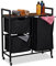 Relaxdays Wäschekorbregal, 3 ausziehbare Fächer, rollbare Wäscheablage, Wäschesammler, Industrial Design, schwarz/braun