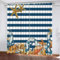 GIOVIA 3D Maritime Vorhänge Abdunkelnde Seestern Streifen Kindervorhänge Vorhang mit ösen 2er Set Gardinen Blickdicht Verdunkelungs für Kinderzimmer Schlafzimmer Wohnzimmer B 110 X H 95 cm