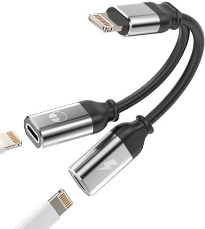 Adattatore Lightning Jack Cuffie Caricabatterie Accessori Cavo Aux Auricolari Ricarica Sdoppiatore Cuffiette Spinotto Headphones per Apple iPhone 14 13 12 11 Pro Max 7 8 Plus X SE XS XR Per iPad Air
