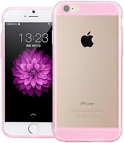 NOVAGO Coque Compatible avec iPhone 6 et 6S Transparent en Gel Souple et résistante avec Effet Paillette (Rose)