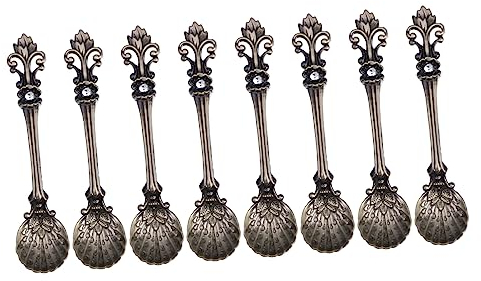 Zerodeko 8pcs Vintage Dessert Spoon Espresso Spoons Vintage Stirring Spoons Dessert Spoons Vintage Mixing Spoon Jam Spoon Serving Spoon Kitchen Dessert Scoops Coffee Tablespoon