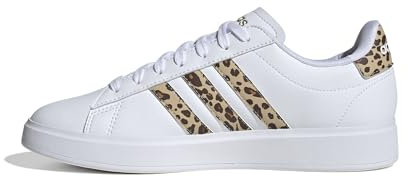 Adidas Damen Grand Court 2.0 Shoes, Cloud White/Magic Beige/Matte Gold, 43 1/3 EU