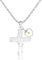 Uloveido Collier avec pendentif croix arbre de vie religieux en acier inoxydable – Pendentif cœur moutarde graine de foi pour homme et femme chrétien YA4473, Acier inoxydable, Pas de gemme