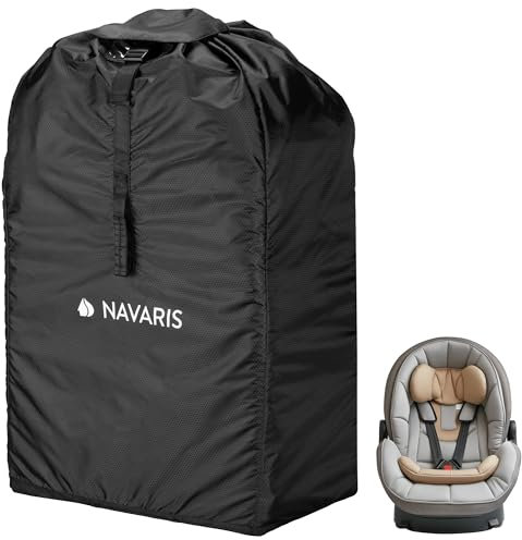 Navaris Transporttasche Kindersitz - Kinderwagen Tasche - Baby Autositz Reisetasche - Tasche für Kinderwagen - Kinderwagentasche - Wasserdicht - Leicht zu Tragen - Schwarz