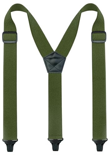 JEMYGINS Herren Outdoor Hosenträger Y-Typ längenverstellbar mit robusten Kunststoffschnallen dunkelgrün