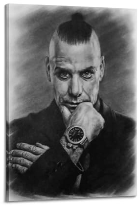 Till Lindemann Berühmte Film- und Fernsehfiguren, Popmusikfiguren, Poster, Dekoration, Leinwand, Kunstdekoration, Druck, Signaturfoto, Wohnzimmer, Heimdekoration, 30 x 45 cm, Rahmenstil-3