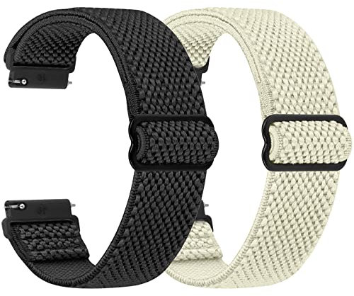 SHIJZWD Elastische Uhrenarmbänder 16mm 18mm 19mm 20mm 22mm 24mm Armband mit Schnellverschluss, Verstellbares Dehnbares Nylon Loop Sport Atmungsaktive Ersatzarmband für Herren Damen