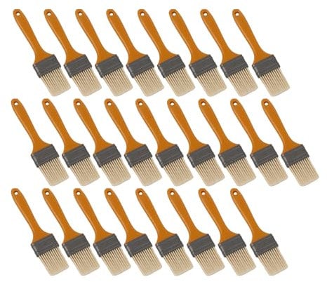 25 Pieces Paint Brush Tools for Professional Painter w/Yellow Plastic Handle 2