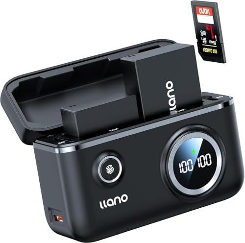 llano EN-EL14 Chargeur de Batterie Double 2 Batteries Rechargeables avec Entrée USB-C pour Nikon D3100 D3200 D3300 D3400 D3500 D5100 D5200 D5300 D5500 D5600 DF Coolpix P7000 P7100 P7700 P7800–Noir