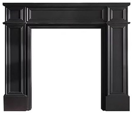 Mueble de TV Marco para chimenea, estante decorativo para chimenea, mesa de entrada rectangular, mesa consola de madera tradicional, diseño de apertura, fácil de instalar (negro, 35 pulgadas/90 cm)