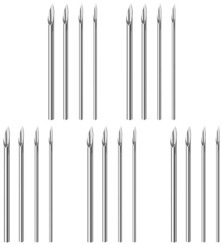 CPJJ 20 Stück Gemischte Piercing Nadeln, Piercing Set für Nase, Septum, Ohr, Bauchnabel, Brustwarze, Zunge, Lippen, Augenbrauen, 14G, 16G, 18G, 20G