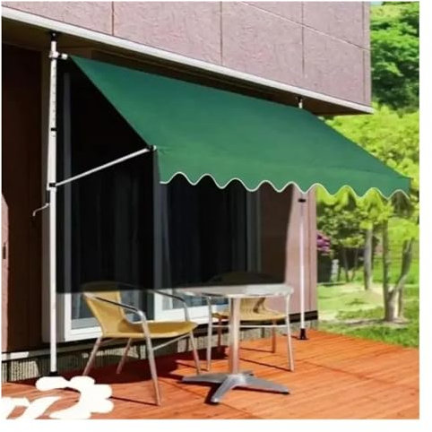 Tenda da sole retrattile per patio, pieghevole, telescopica, per balcone, cortile, riparo da sole e pioggia per uso esterno