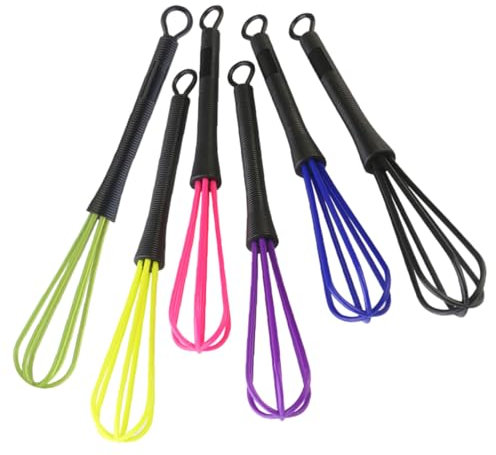 Cabilock 6 Piezas Batidor De Huevos Para Salón De Peluquería Batidores De Tinte De Plástico Batidor De Globo De Peluquería Para Mezclar Batidores De Varillas y