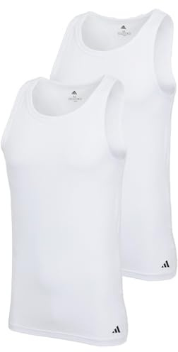 adidas Men's Herren Unterwäsche Ergonomic Tank Top (2pk) - Active Flex Cotton Ergonomic Undershirt