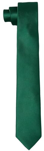 DonDon Krawatten für Herren handgefertigt Seiden-Look 6 cm Krawatte Dunkelgrün