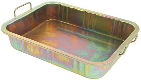 Galvanized Metal Oil Drip Tray Pan,Professional Drain Container,Ideal for Cars,Boats,Motorcycles,Planters,Grilling (500x380x95mm)