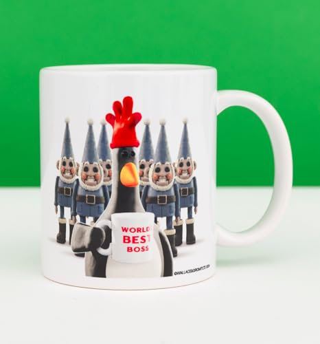 TruffleShuffle Wallace and Gromit Vengeance Most Fowl Worlds Best Boss White Mug