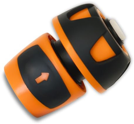 YourCasa 1 raccord de tuyau - 19 mm - Avec raccord de tuyau Aquastop - Pour tuyau d'arrosage - Raccord rapide - Orange