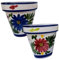 R&M essentials- Set de 2, Macetas de Ceramica, Ø 20cm, Maceteros Decorativos Interior - Exterior - Artesanales Pintados a Mano
