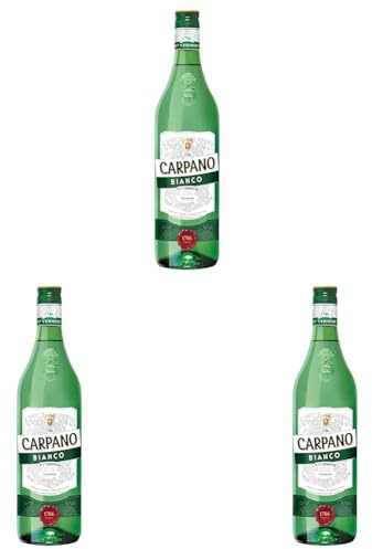 Carpano Bianco Vermouth 14,9% vol. (1 x 0,75l) Weißer Wermut aus Italien mit fruchtig-frischen Aromen Perfekt auf Eis oder in Cocktails (Packung mit 3)