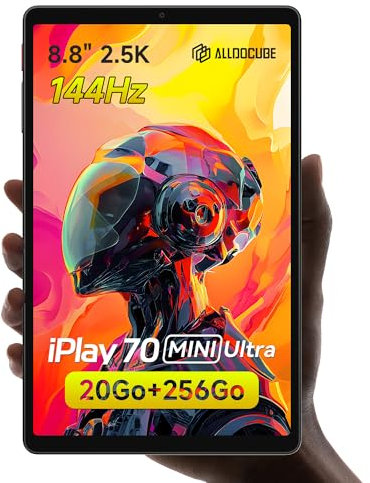 ALLDOCUBE iPlay 70 mini Ultra Tablet (8.8 Zoll, Snapdragon 7+Gen3) -144Hz, 2.5K Display, 20 GB + 256 GB/TF 1 TB, Android 14, 5+13MF, 2 Lautsprecher DTS, WiFi 6, Bluetooth 5.4, 7300mAh PD 20W