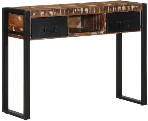 WSJHUHK Meubles, tables, tables d'appoint, tables console, table console multicolore 100 x 35 x 75 cm en bois massif recyclé