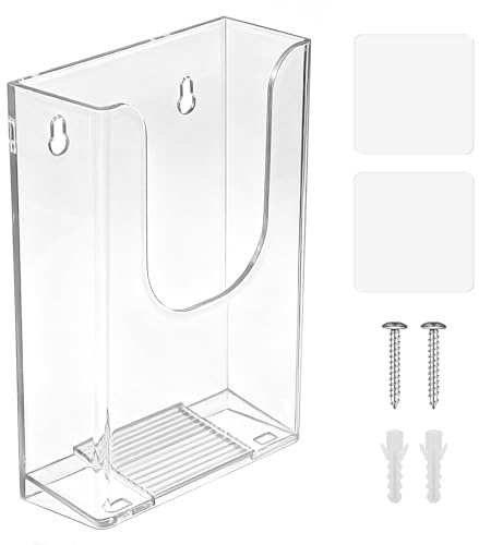 Fyntave 10,2 x 15,2 cm Wandhalterung, Prospekthalter aus transparentem Acryl, Flyer-Halter, Wand-Broschüren-Präsentationsständer für Ofiice, Schule, Ausstellung, transparente Hängehalter für Post