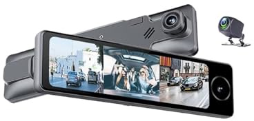 11,26 Zoll 4G Videorecorder Rückspiegel 3 Kameras Auto DVR Dash Kamera ADAS Android 8.1 FHD 1080P Spezielle Halterung für Taxi(16g)