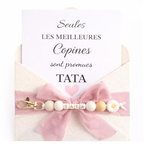 Carte Annonce Marraine avec Porte-Clés en Perles – Demande Marraine Originale – Cadeau Baptême ou Annonce Grossesse – Idée Cadeau pour Sœur, Amie, Belle-Sœur, Cousine