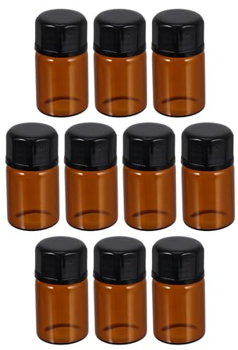 Mipcase 50 Stück Braune 2ml Glasflaschen für Ätherische Öle Nachfüllbare Unterverpackungsflaschen mit Flaschenöffner für Reisen und Einfache Befüllung