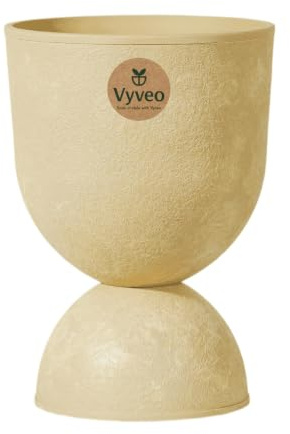 Vyveo - Blumentopf Muse - 27x39 - Beige (Retro) - Blumentopf für den Innen- und Außeneinsatz - Übertopf - Pflanztopf - Pflanzgefäß