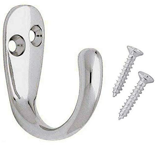 Fort Fasteners Robe Hooks Single Chrome Plated Pack of 4